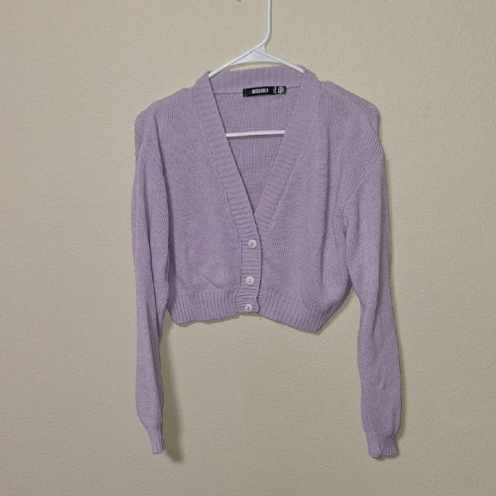 Missguided Lilac V-Neck Cardigan